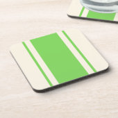 Coastal Stripe Coaster - Lime & Cream Bier Onderzetter (Linkerzijde)