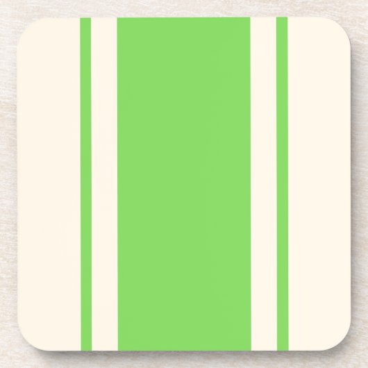 Coastal Stripe Coaster - Lime & Cream Bier Onderzetter (Voorkant)