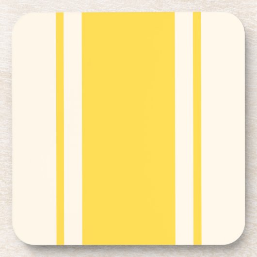 Coastal Stripe Coaster - Yellow & Cream Bier Onderzetter (Voorkant)