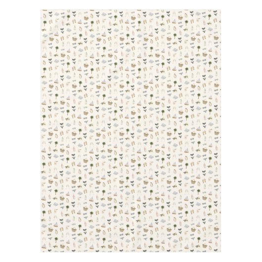 Coastal Summer Getaway - Neutral Pattern Tafelkleed (Voorkant)