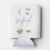 Coastal Summer Personalized Bachelorette Party Blikjeskoeler (Achterkant)