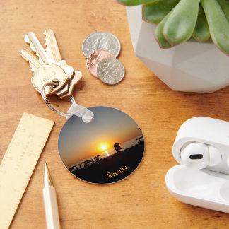 Coastal Summer Sunset Silhouette Sleutelhanger