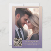 Coastal Sunset Winter Wedding Invitation Kaart (Achterkant)