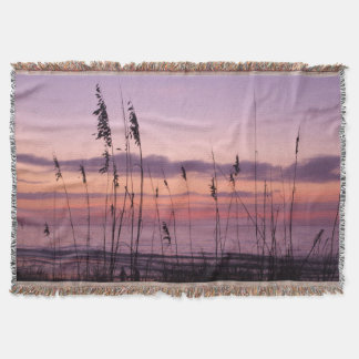 Coastal Sunset with Sea Oats Deken