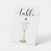 Coastal Table Number Reclamebord Met Voetstuk (Voorkant)