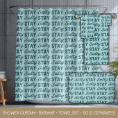 Coastal Teal Blue Stay Salty Graphic Beach Decor