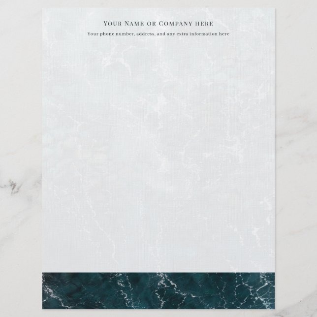 Coastal Teal Ocean Shore Personalized  Briefhoofd (Voorkant)