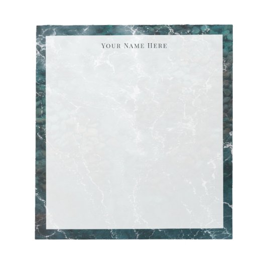 Coastal Teal Ocean Shore Personalized Notepad Notitieblok (Voorkant)