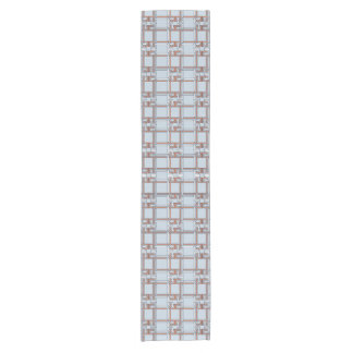 Coastal Terracotta Sky Blue Pattern Korte Tafelloper
