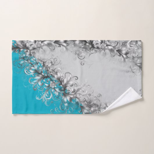 Coastal Turquoise Grey Towel Set (Serviette à main)