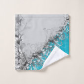 Coastal Turquoise Grey Towel Set Bad Handdoek (Wasdoekje)
