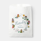 Coastal Village Blue Boy nautisch Baby shower Bedankzakje (Voorkant)