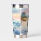 Coastal Walk to Lighthouse at Sunset Geïsoleerde Drinkbeker (Rechts)