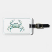 Coastal Watercolor Crab Personalized Bagagelabel (Voorkant horizontaal)