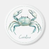 Coastal Watercolor Crab Personalized Magneet (Voorkant)