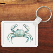 Coastal Watercolor Crab Personalized Sleutelhanger (Voorkant)