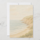 Coastal Watercolor Destination Wedding  Kaart (Achterkant)