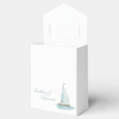Coastal Watercolor Sailboat  Bedankdoosjes (Geopend)