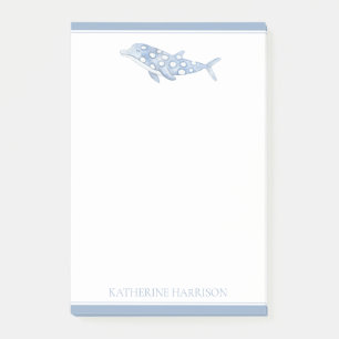 Coastal Waterverf Blue Polka Dot Dolphin Post-it® Notes