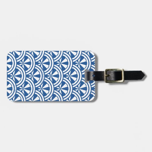 Coastal Waves Pattern - De Witte Lotus Bagagelabel (Voorkant horizontaal)
