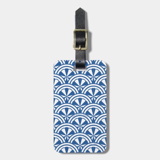 Coastal Waves Pattern - De Witte Lotus Bagagelabel (Voorkant verticaal)