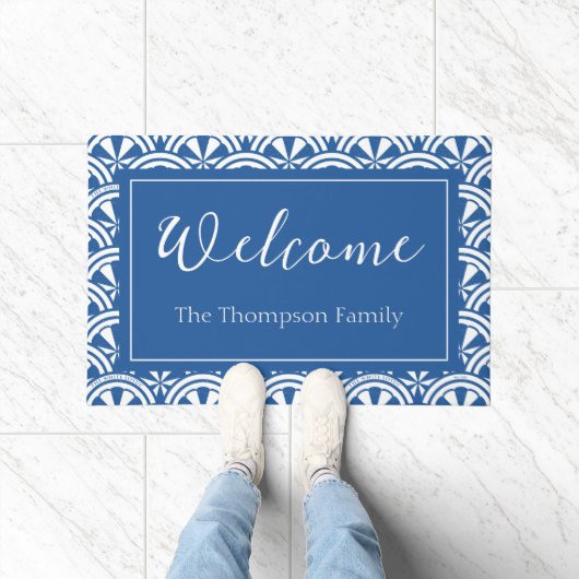 Coastal Waves Pattern - De Witte Lotus Deurmat (Binnen)
