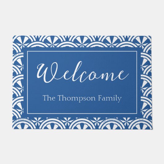 Coastal Waves Pattern - De Witte Lotus Deurmat (Voorkant)