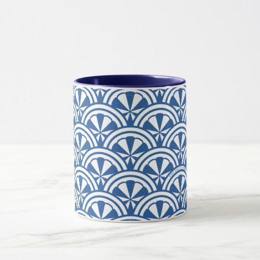 Coastal Waves Pattern - De Witte Lotus Mok (Midden)