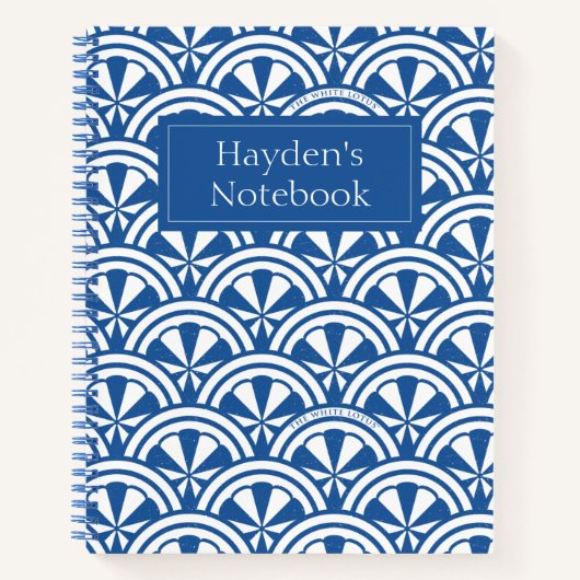 Coastal Waves Pattern - De Witte Lotus Notitieboek (Voorkant)