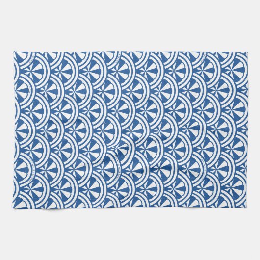 Coastal Waves Pattern - De Witte Lotus Theedoek (Horizontaal)