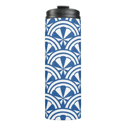 Coastal Waves Pattern - De Witte Lotus Thermosbeker (Voorkant)