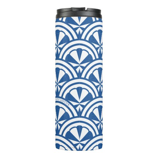 Coastal Waves Pattern - De Witte Lotus Thermosbeker (Achterkant)