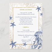 Coastal Wedding Blue & Gold Program Programma (Achterkant)