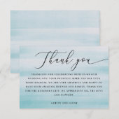 Coastal Wedding | Elegant Script Nautical Blue Bedankkaart (Voorkant / Achterkant)