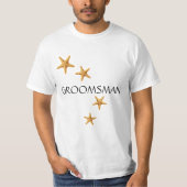 Coastal Wedding GROOMSMAN Starfish T-shirt (Voorkant)