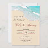coastal wedding Invitation beach decor (Devant)