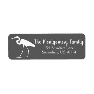 Coastal White Egret & Grey Family Etiket