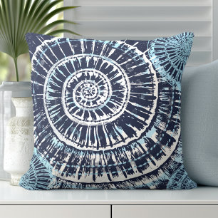 Coastal Zee Shell Blauw Wit Kussen