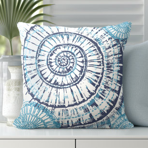Coastal Zee Shell Blauw Wit Sierkussen