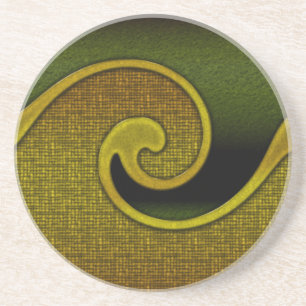 Coaster 4.25", Zandsteen Bovenkant, Kurk Onderkant Onderzetter