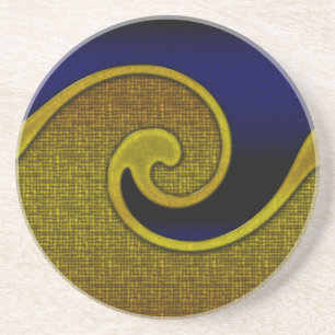 Coaster 4.25", Zandsteen Bovenkant, Kurk Onderkant Onderzetter