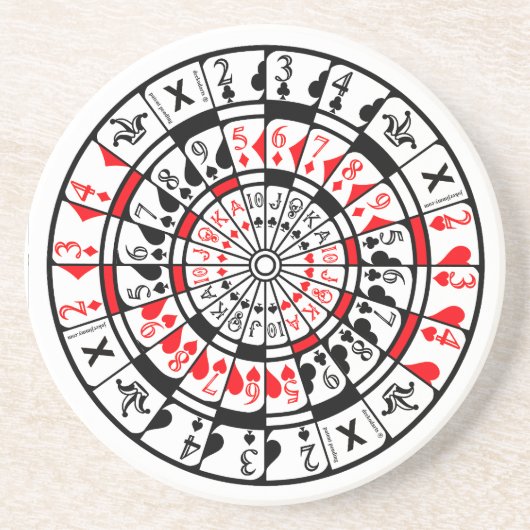 Coaster Dartboard Card Design Zandsteen Onderzetter (Voorkant)