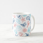 Coastère aquarelle coquille tasse de café (Devant droit)