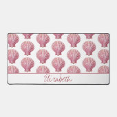 Coastère rose coquille sur blanc Personnalisé (Recto)