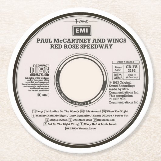 Coasters - Red Rose Ronde Kartonnen Onderzetter (Voorkant)