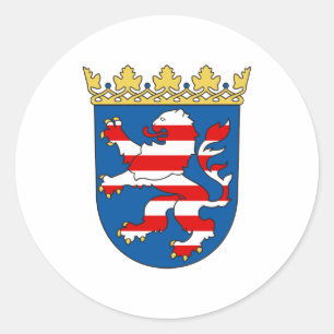 Coat arms Hesse Officieel heraldiek symbool Duitsl Ronde Sticker