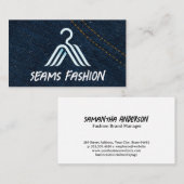 Coat Hanger Mode Logo | Denim Blue Jeans Visitekaartje (Voorkant / Achterkant)