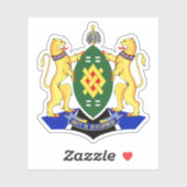 Coat of arms of Johannesburg, the Republic of Sout Sticker (Vel)