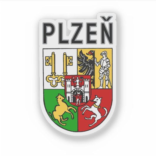 Coat of Arms of Plzeň, Czech Republic Sticker (Voorkant)