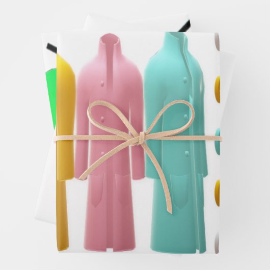 Coats Mode bleke kleuren uit het doosontwerp Inpakpapier Vel (In situ)